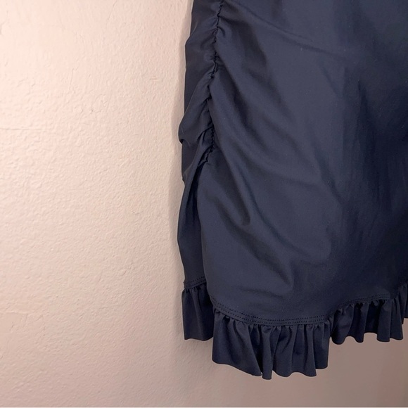 Medium Assets Spanx *READ LISTING Black Swim Cover Dress Ruffle Halter Fitted - Picture 8 of 16